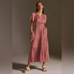Anthropologie Somerset Maxi dress satin size medium Rose